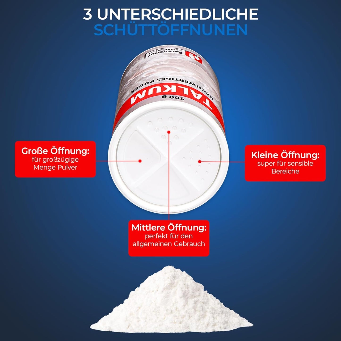 Talkumpuder für Gummi- & Silikonpflege, 2 x 500g, 2