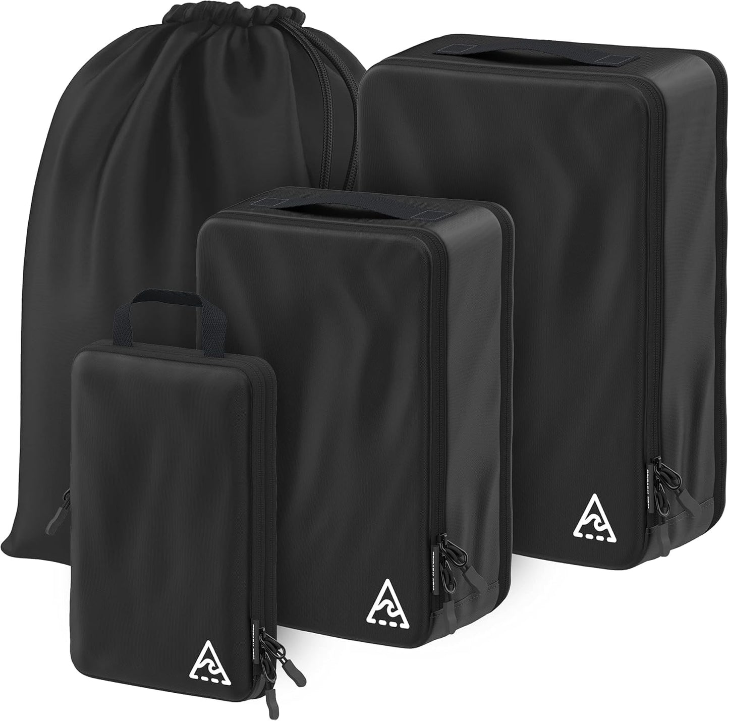 Kompressions-Verpackungswürfel-Set, Schwarz, 4 Stück 4-piece