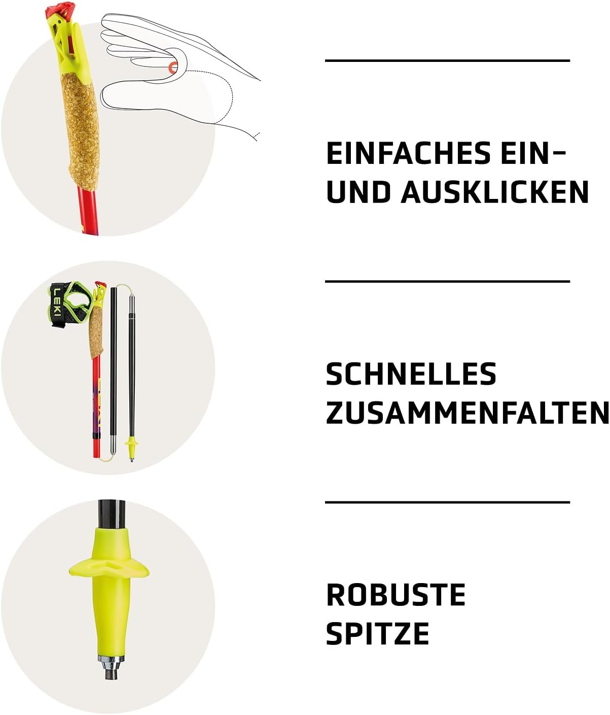 Ultratrail FX.One Trailrunning Stöcke faltbar, 130 cm bright red-violet-neonyellow