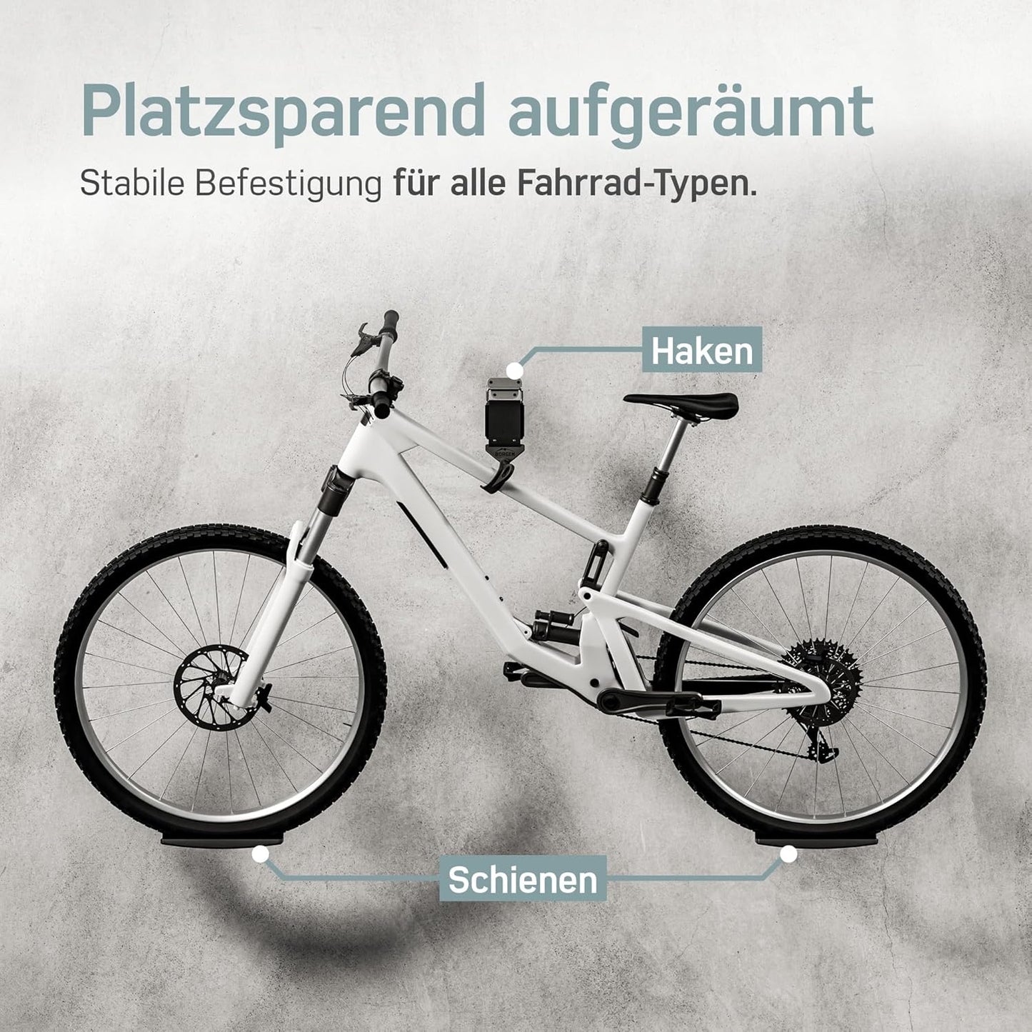 3er-Set Wandhalterung für E-Bike & MTB, 3er Set Schwarz
