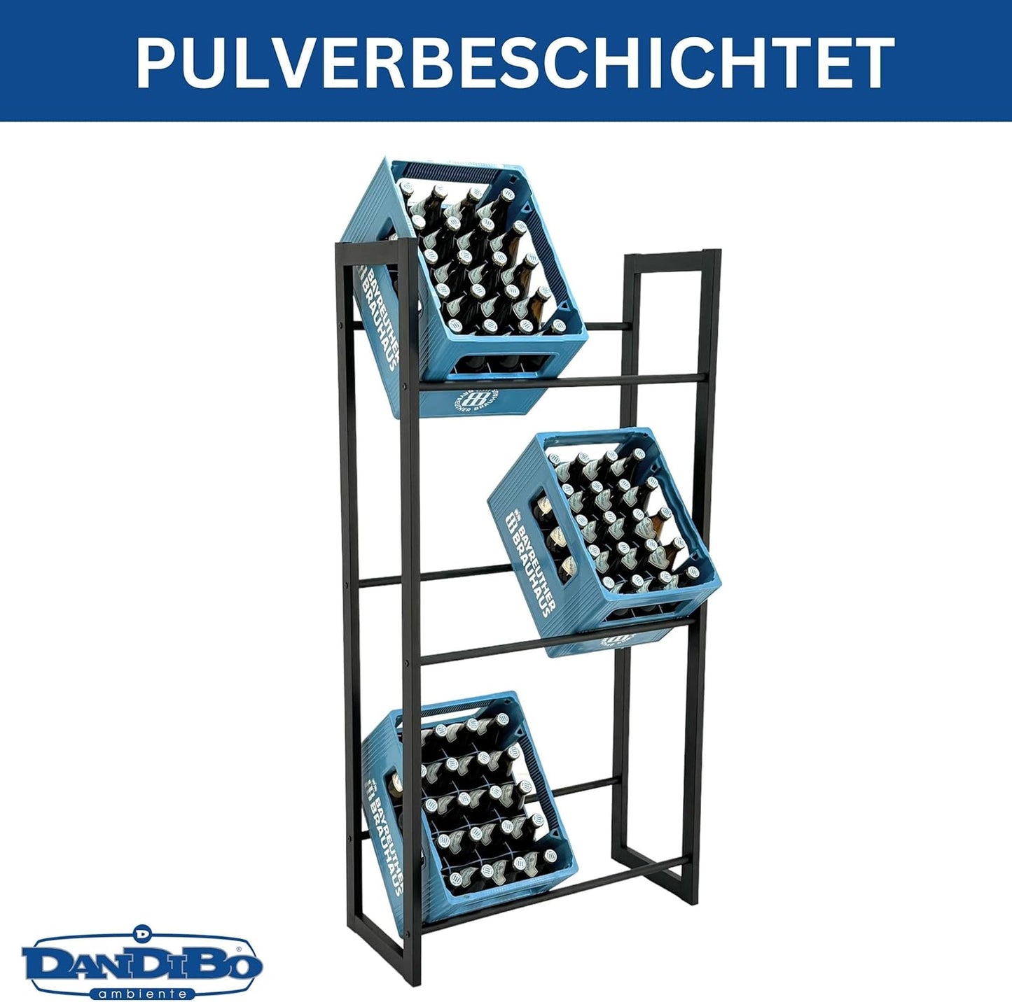 Getränkekistenregal für 6 Kisten, 6 Kisten Breite 71 cm / Hoch 141 cm