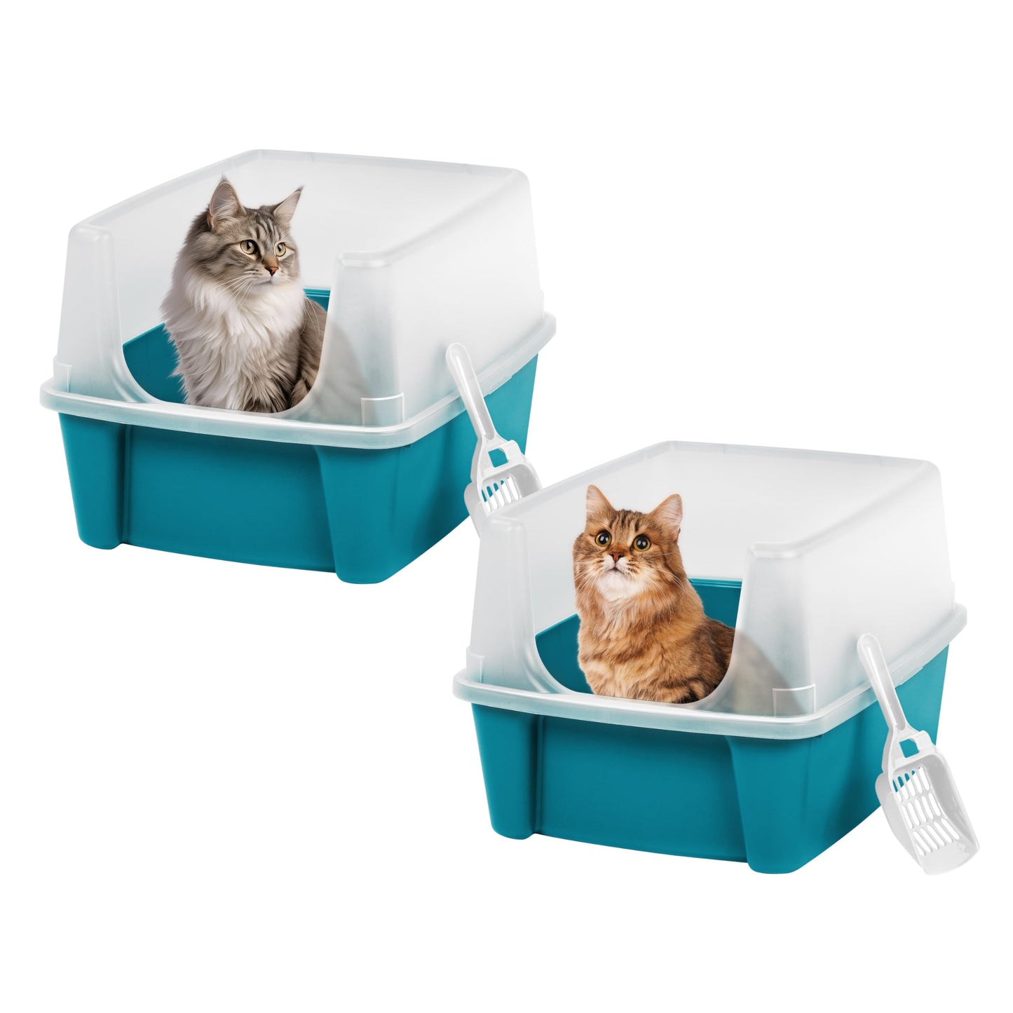 2er-Set Katzentoilette CLH-12, Blau Standard - 2-Piece Set - High Wall