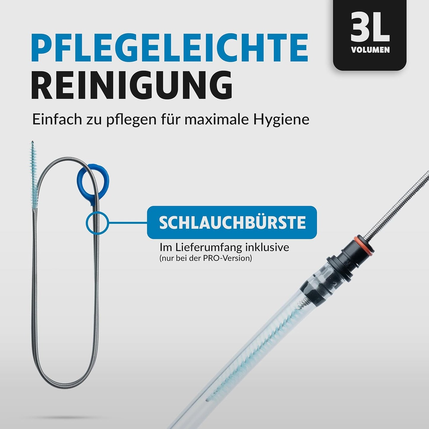 Trinkblase mit Reinigungsbürste, 3 Liter