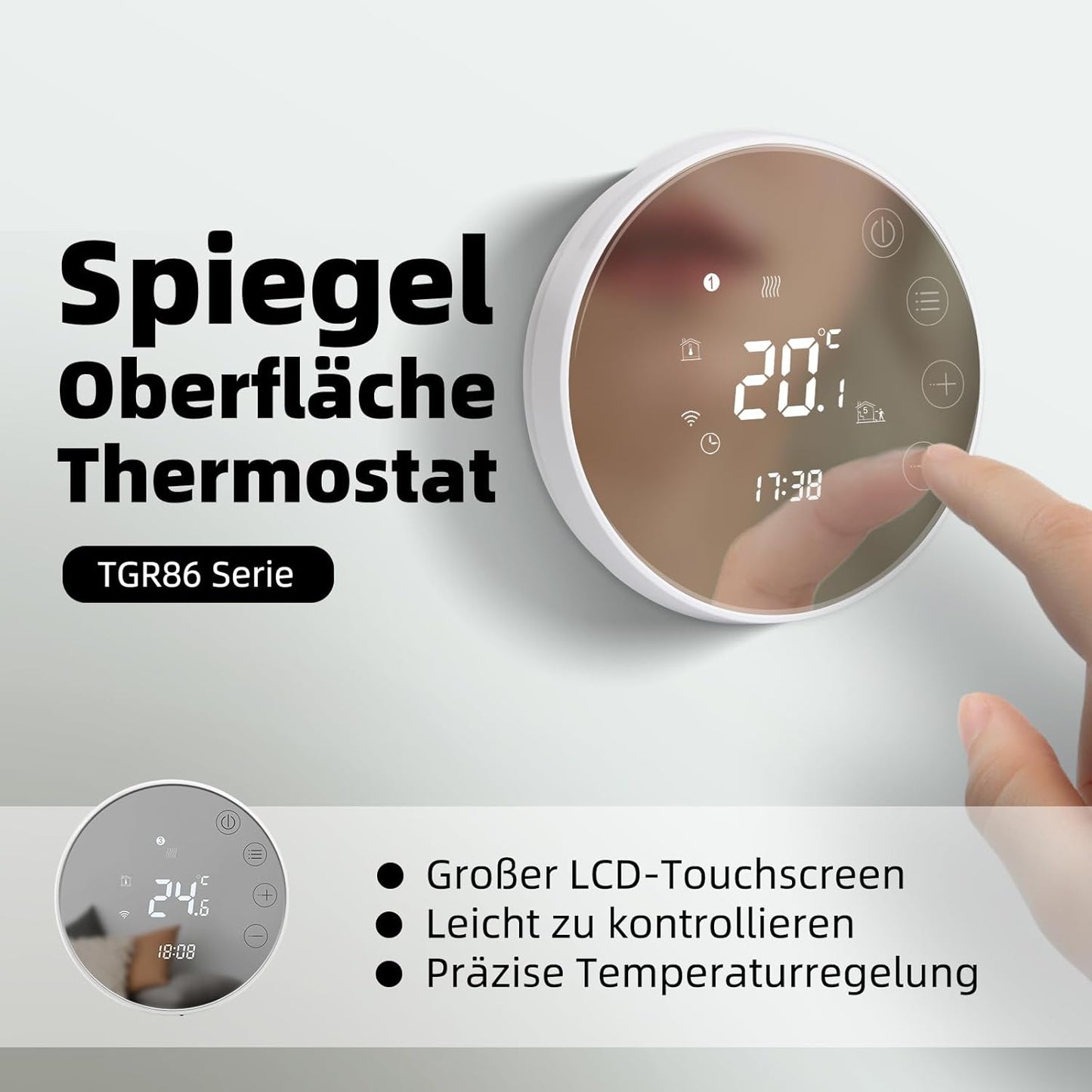 Thermostat TGR86WIFI-WP, Wasserheizung Thermostat 1Stk_WIFI