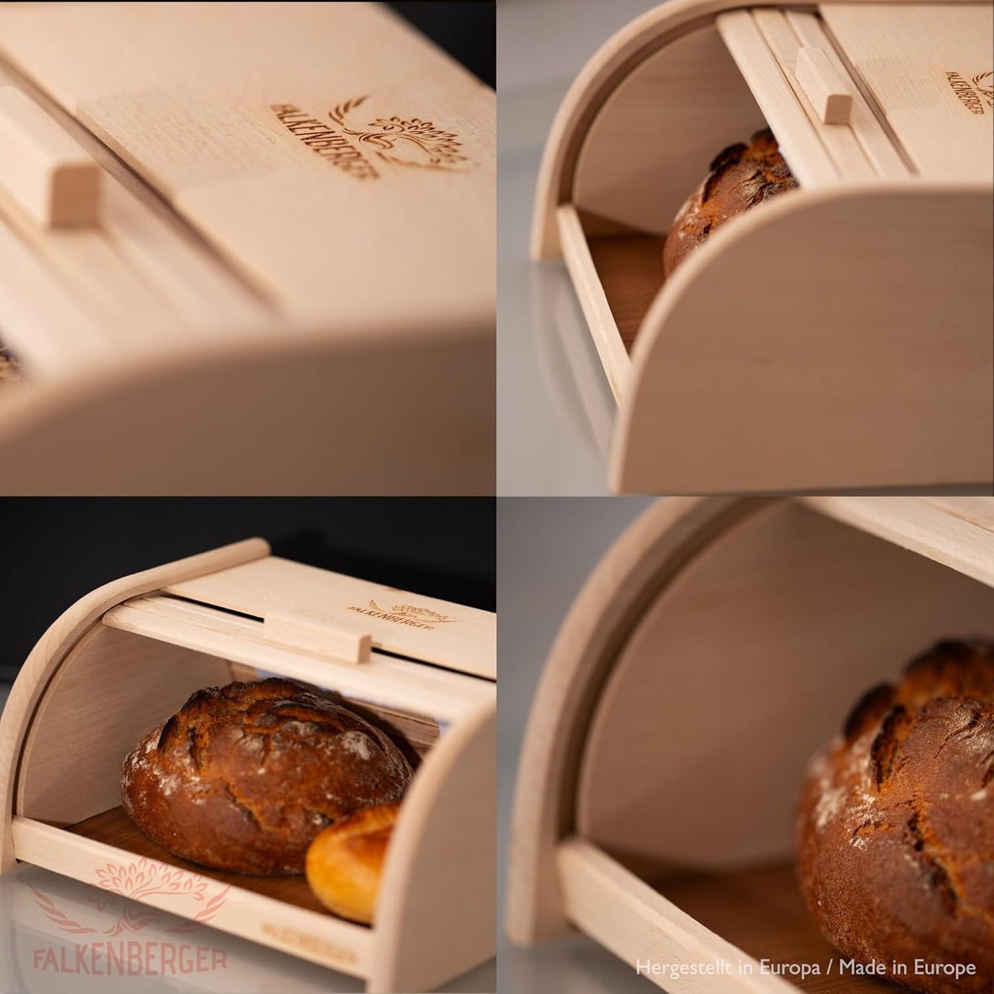 Brotkasten mit Roll-Deckel, Natur M