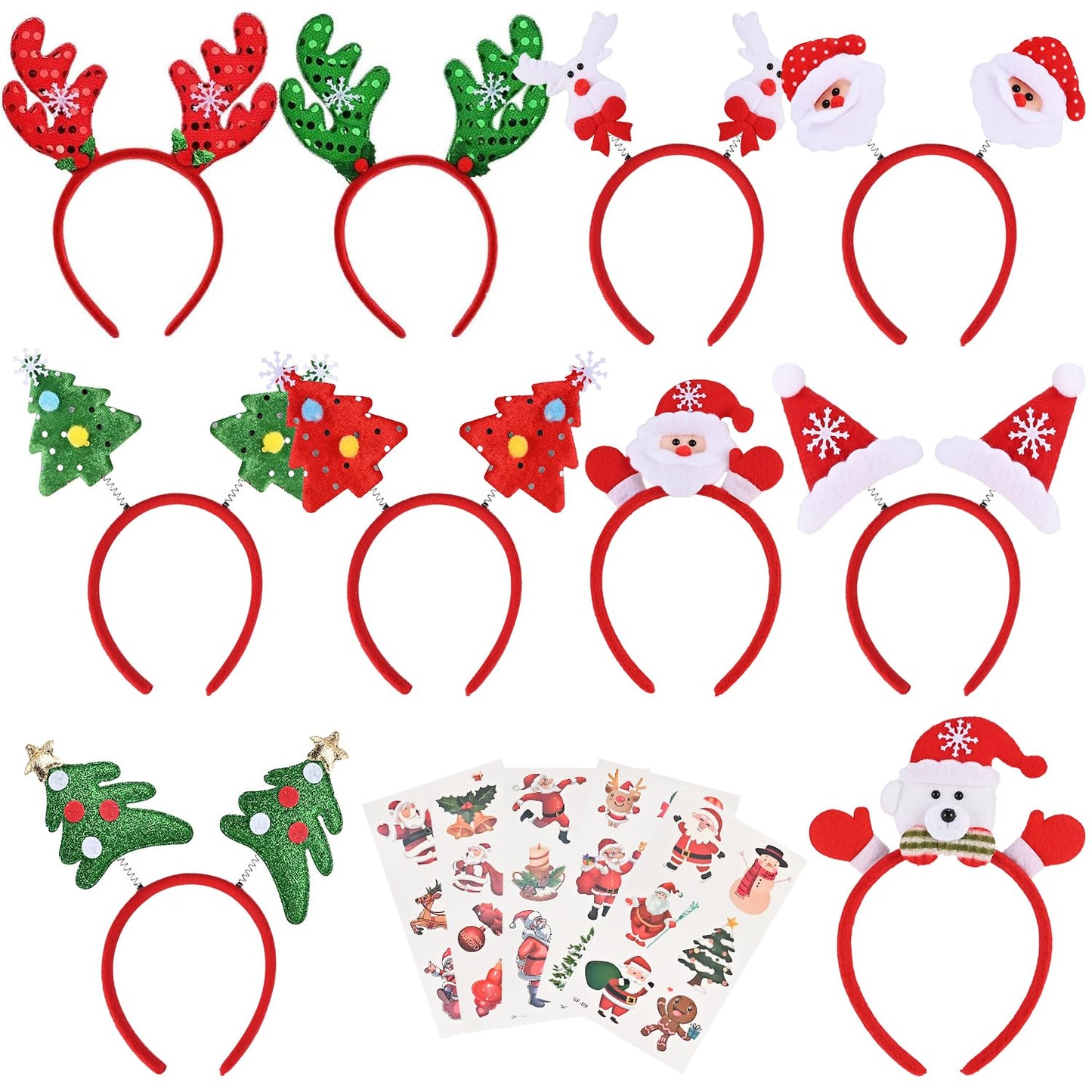 10-teiliges Weihnachts-Haarreif-Set