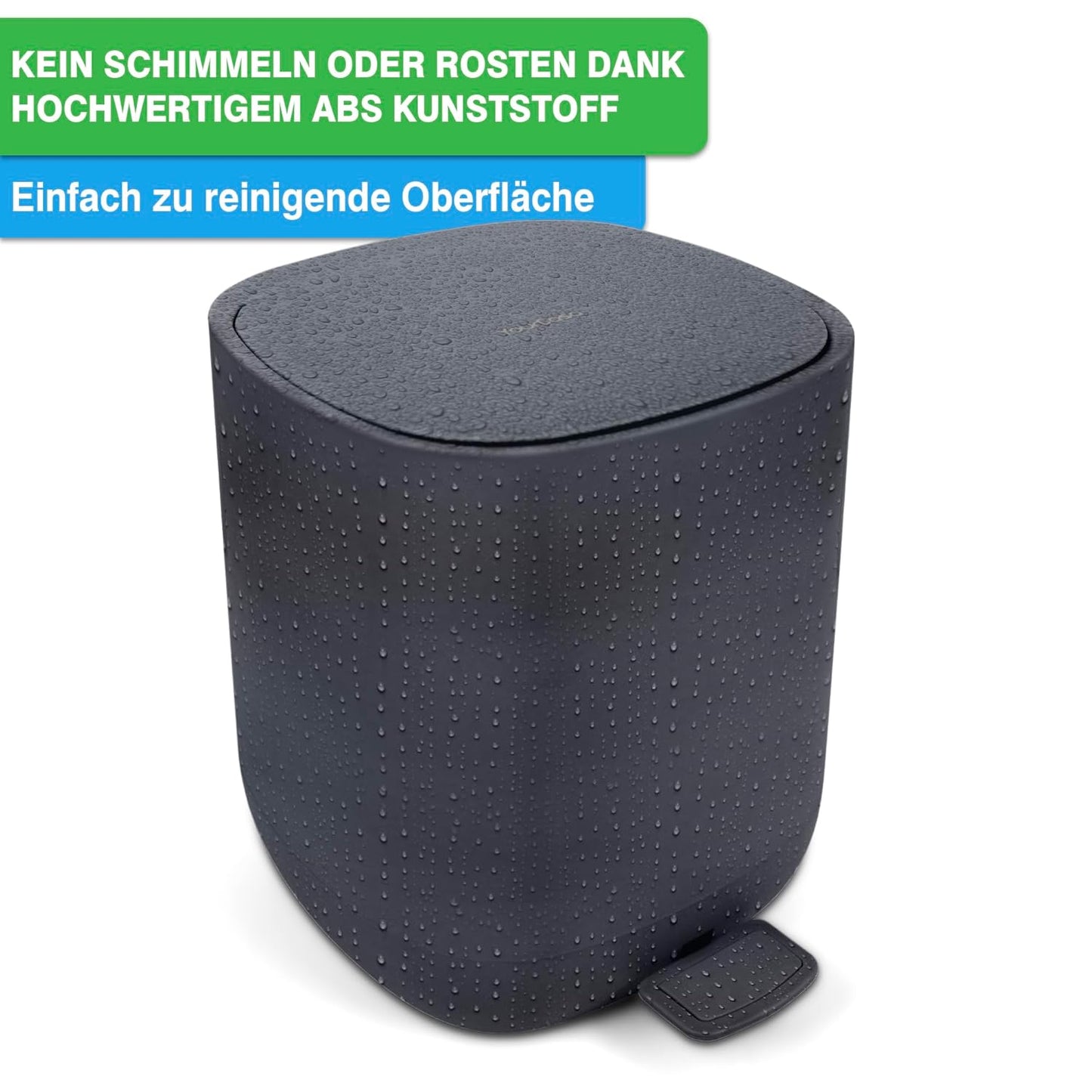 Badezimmer-Mülleimer mit Softclose-Deckel, Anthrazit