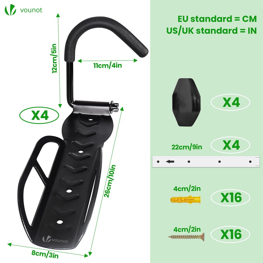 Velo-Wandhalterungsset 4er-Set, Mit 4 Schutzpads