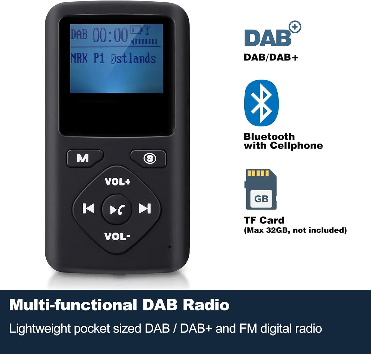 Tragbares Digitalradio mit MP3-Player-Funktion