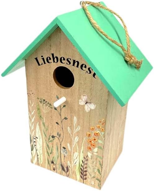 2-teiliges Vogelhaus Nistkasten-Set Liebesnest und Zwitscherhaus, Liebesnest und Zwitscherhaus