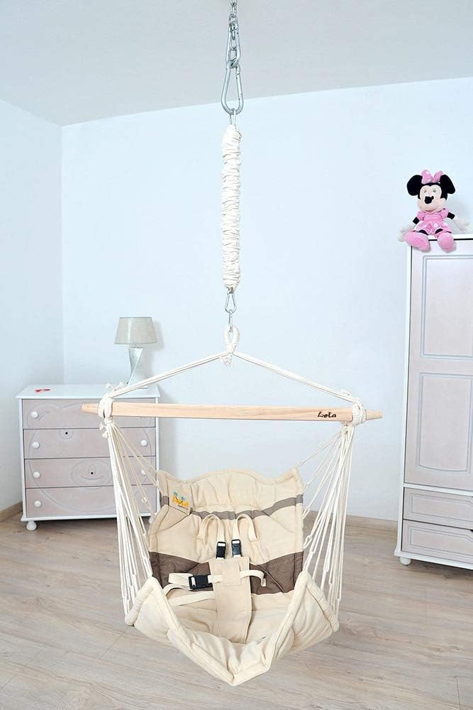 Babyhängematte mit Sicherheitsgurt, Beige Braun