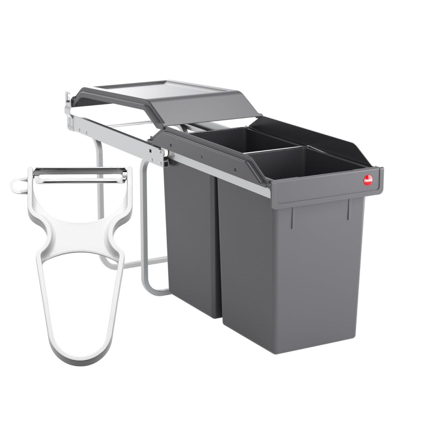 Einbau-Abfallsammler Tandem 2x15L mit Vollauszug, 1947001, 1947001