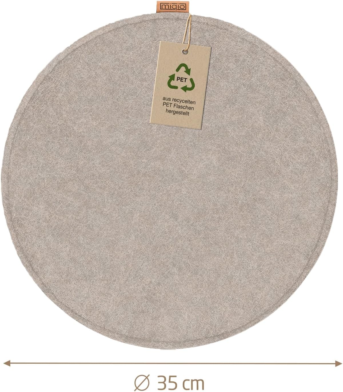 Filz Sitzkissen mit Antirutschnoppen (4er-Set, 35 cm), 35 cm, 4er-Set Beige