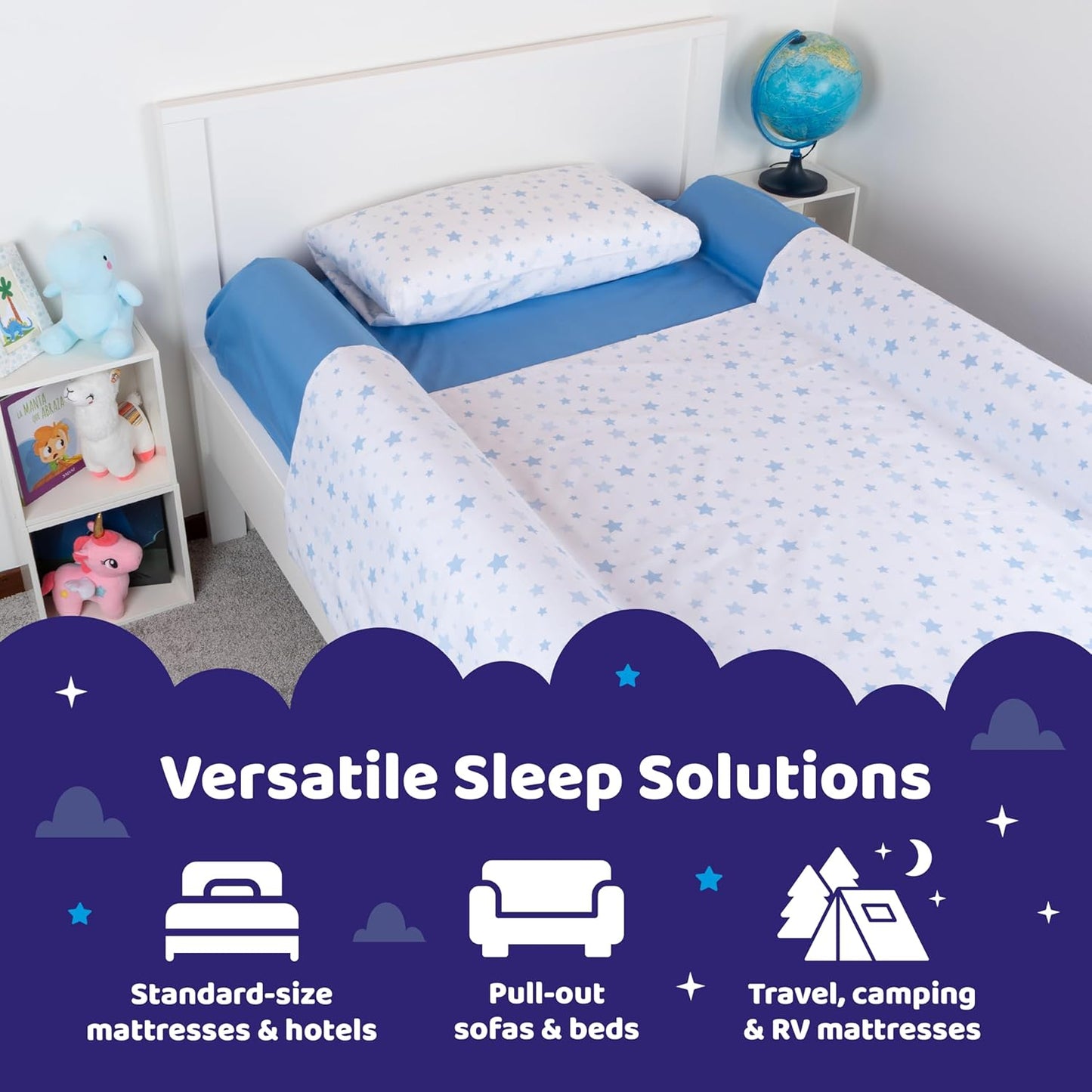 2er-Set Aufblasbarer Rausfallschutz fürs Bett, 2er Set