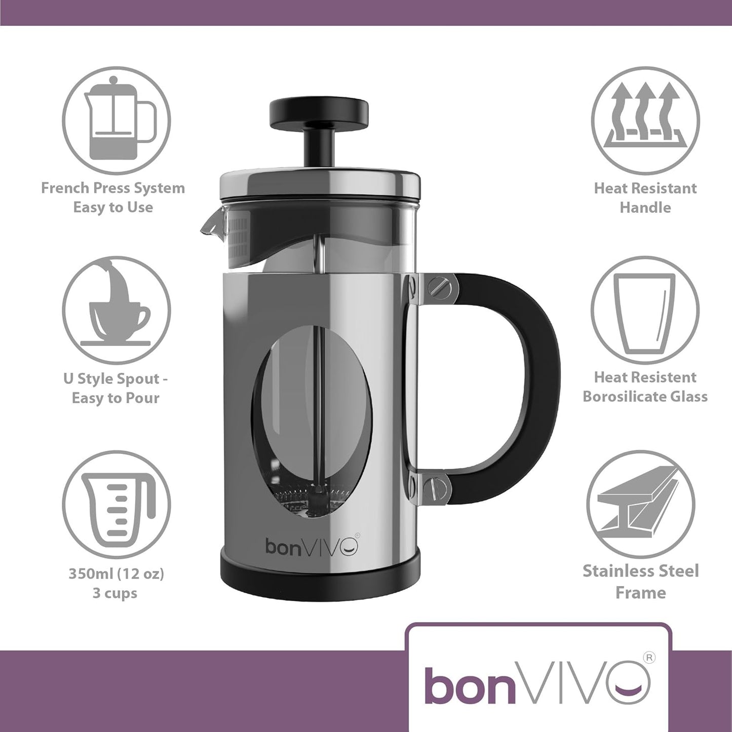 French Press, Silver 350 ml