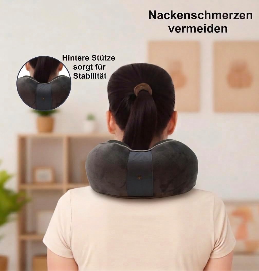 Verstellbares Memory Foam Reisekissen mit 360° Stütze, Raws - Grau