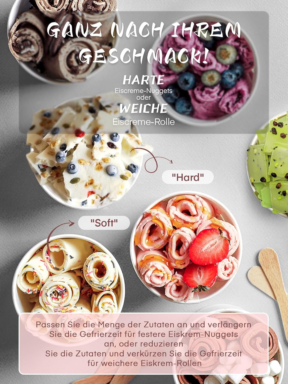 Roll-Eismaschine für selbstgemachte Ice Cream Rolls