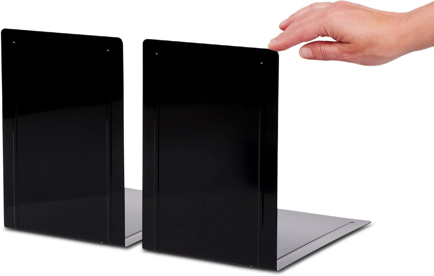 2er-Set Buchstützen für Büro & Regal, Schwarz 24 x 16 x 24 cm Buchstütze