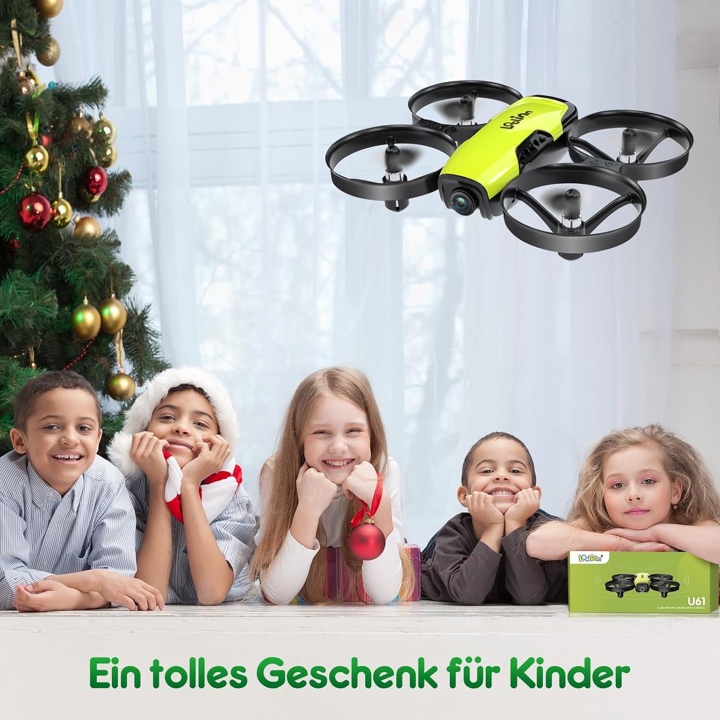 Mini-Drohne U61 mit Kamera & 21 Min. Flugzeit, 2. Gelb