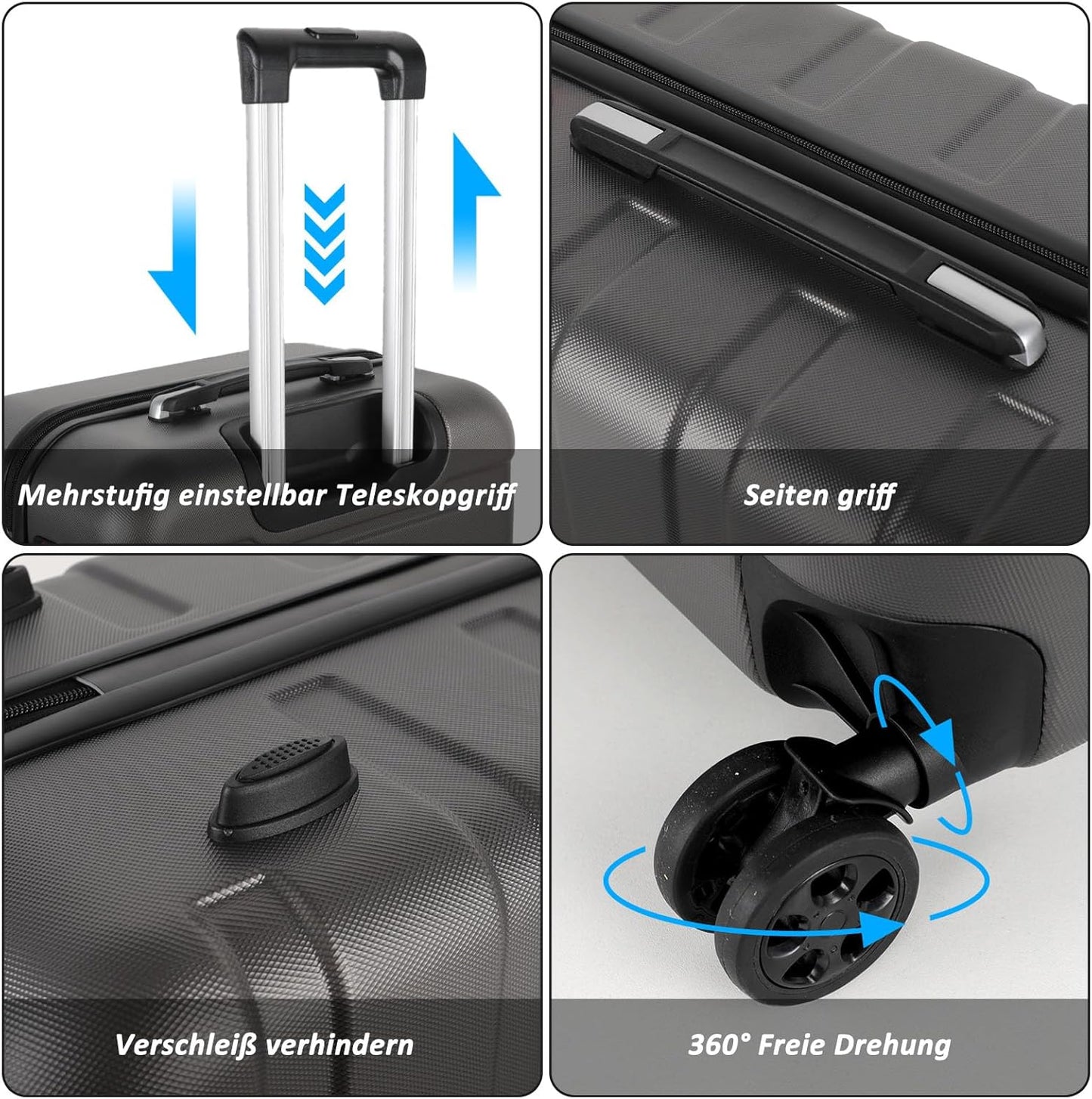 Handgepäck-Hartschalenkoffer, Dunkelgrau M (20 Zoll)