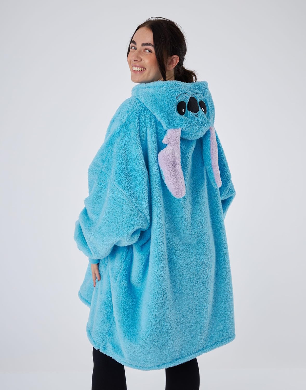 Lilo & Stitch Tragbare Decken-Hoodie Einheitsgrösse, Einheitsgröße Blau