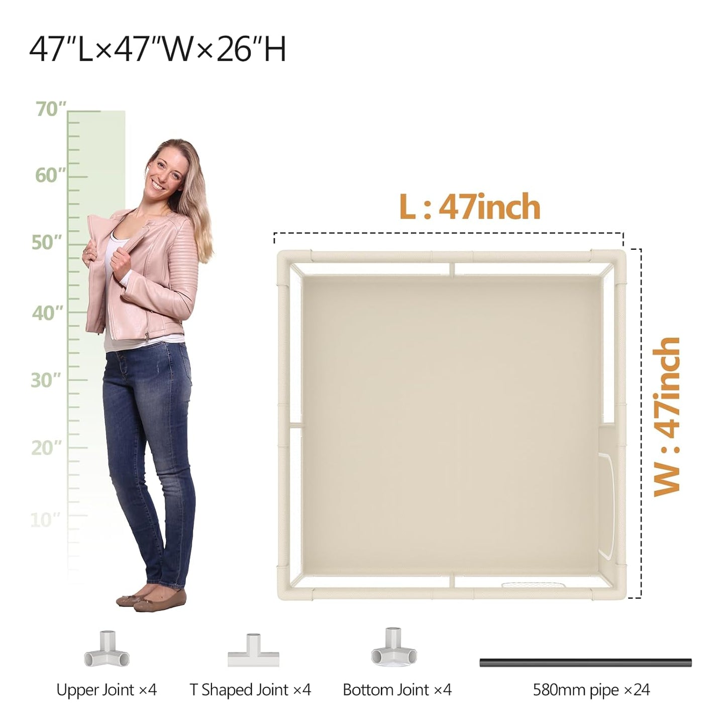 Laufgitter mit Matte, beige