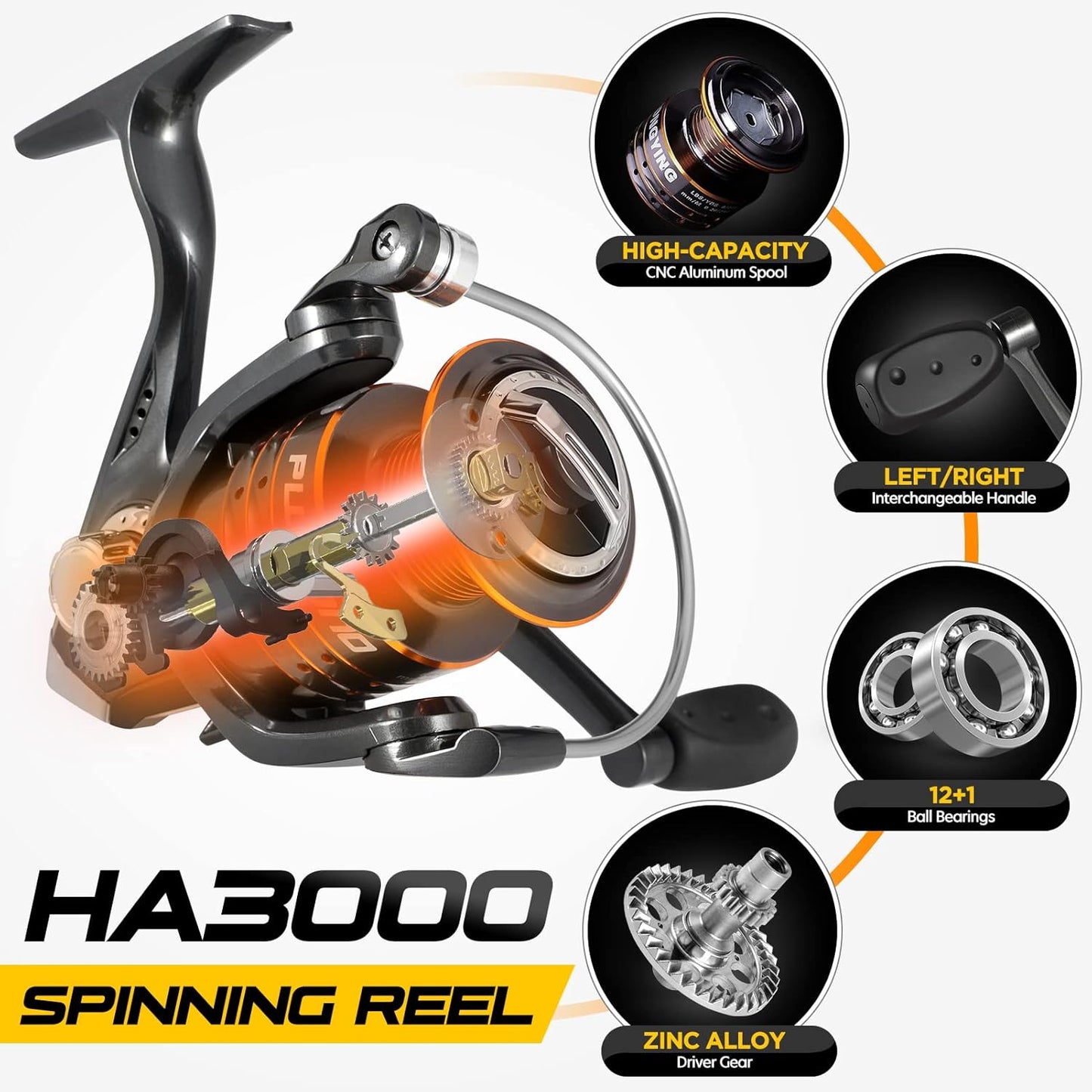 Teleskop-Angelruten-Set mit Spinnrolle und Köder, Full Kit with Carrier Case, 1.8M 5.91FT