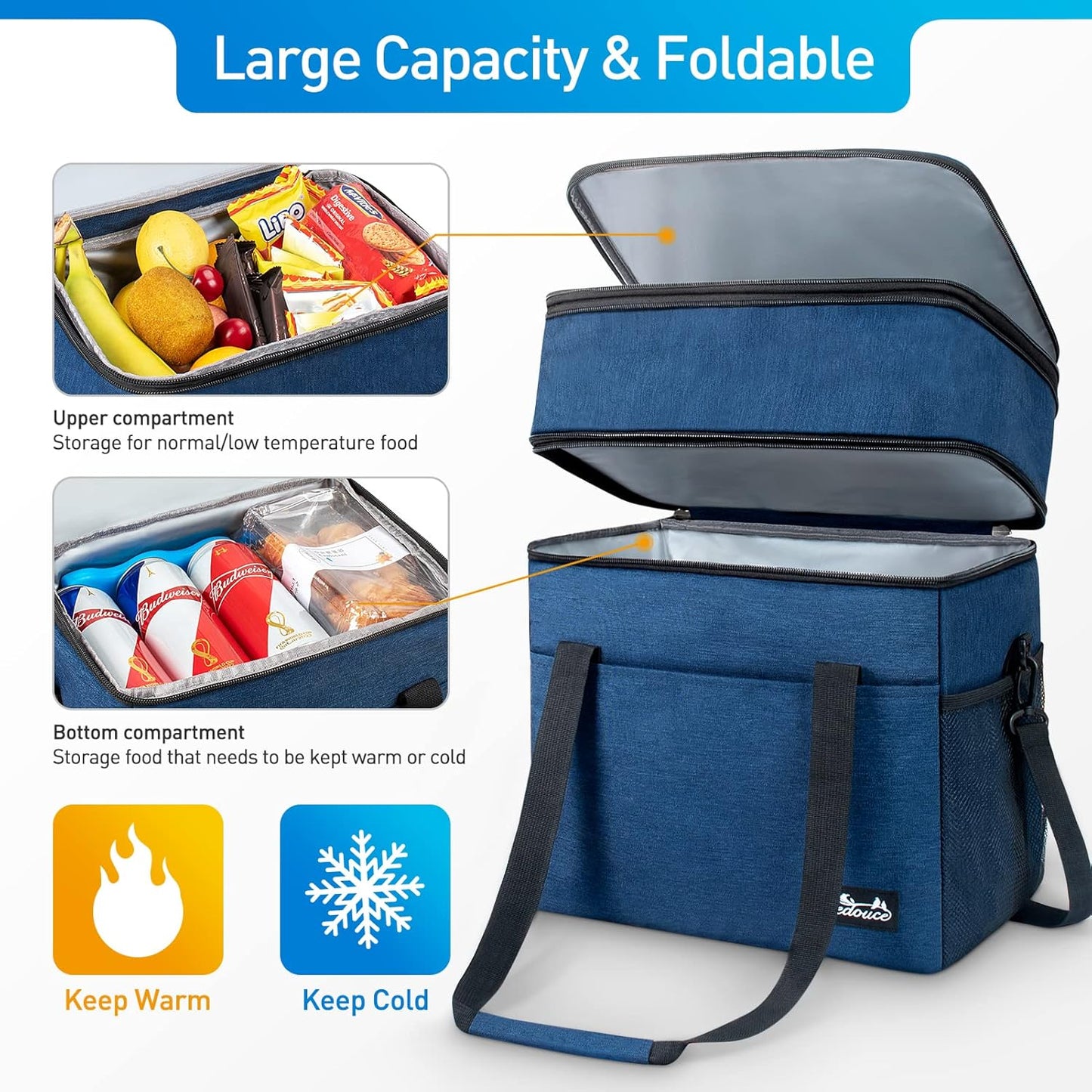 Faltbare Kühltasche, 21l-marineblau / 21L
