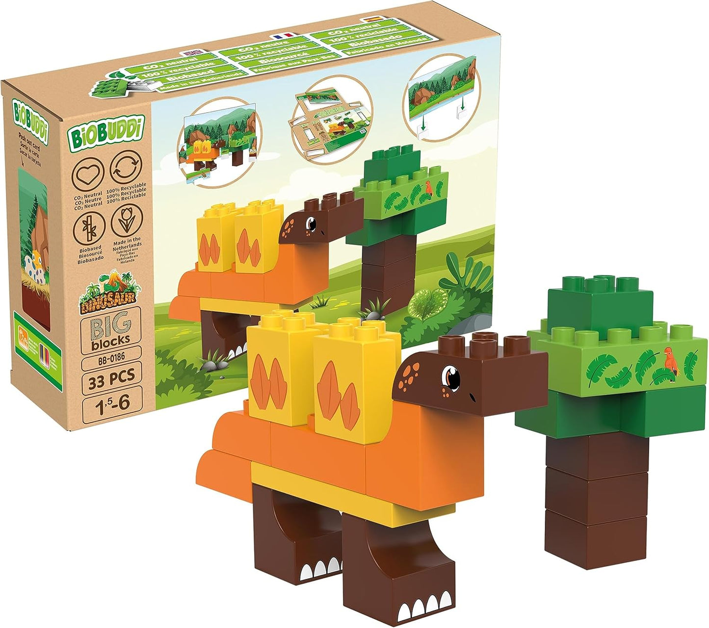 Dinosaurier Baustein-Set Stegosaurus (33 Teile), Stgosaurus