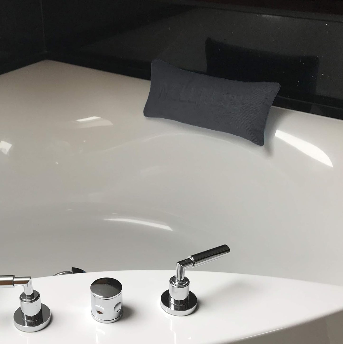 Wellness Nackenkissen für Badewanne mit Saugnäpfen, 40x20 cm Anthrazit