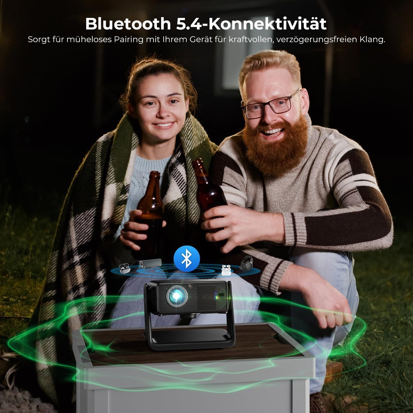 Smart Beamer AC201 4K mit Netflix-Unterstützung, Schwarz