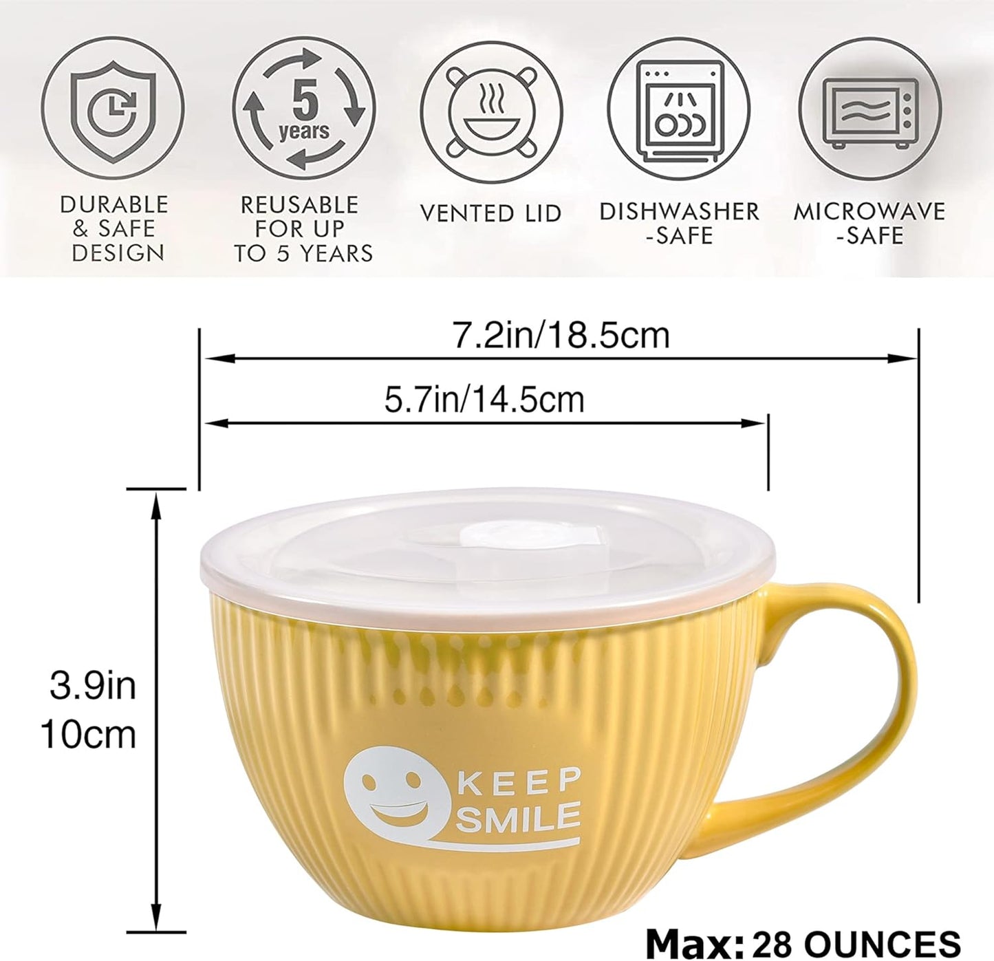 Keep Smile - Suppentasse, Yellow