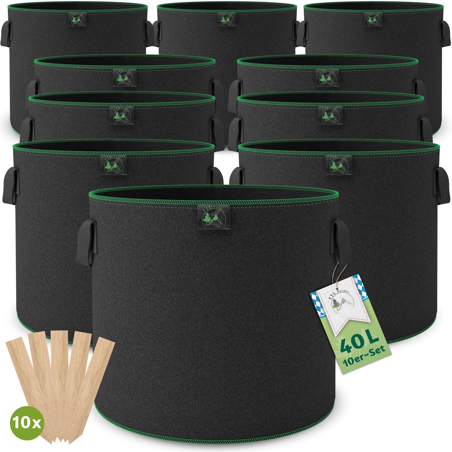 10er-Set Pflanzsäcke, 40 Liter Allrounder 10