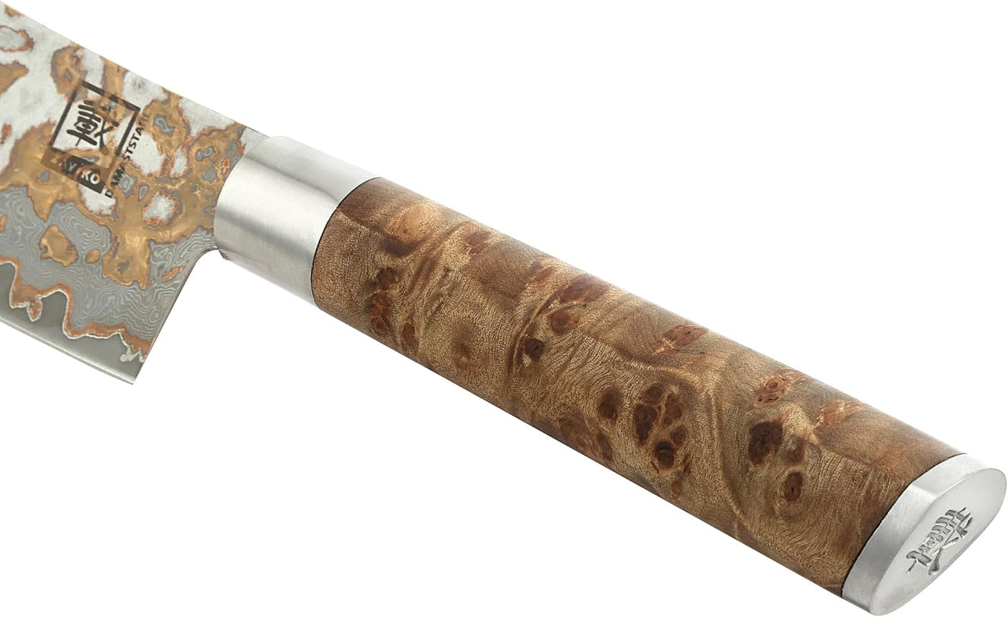 MysticMagma Damastmesser, ohne Gravur Blockmesser