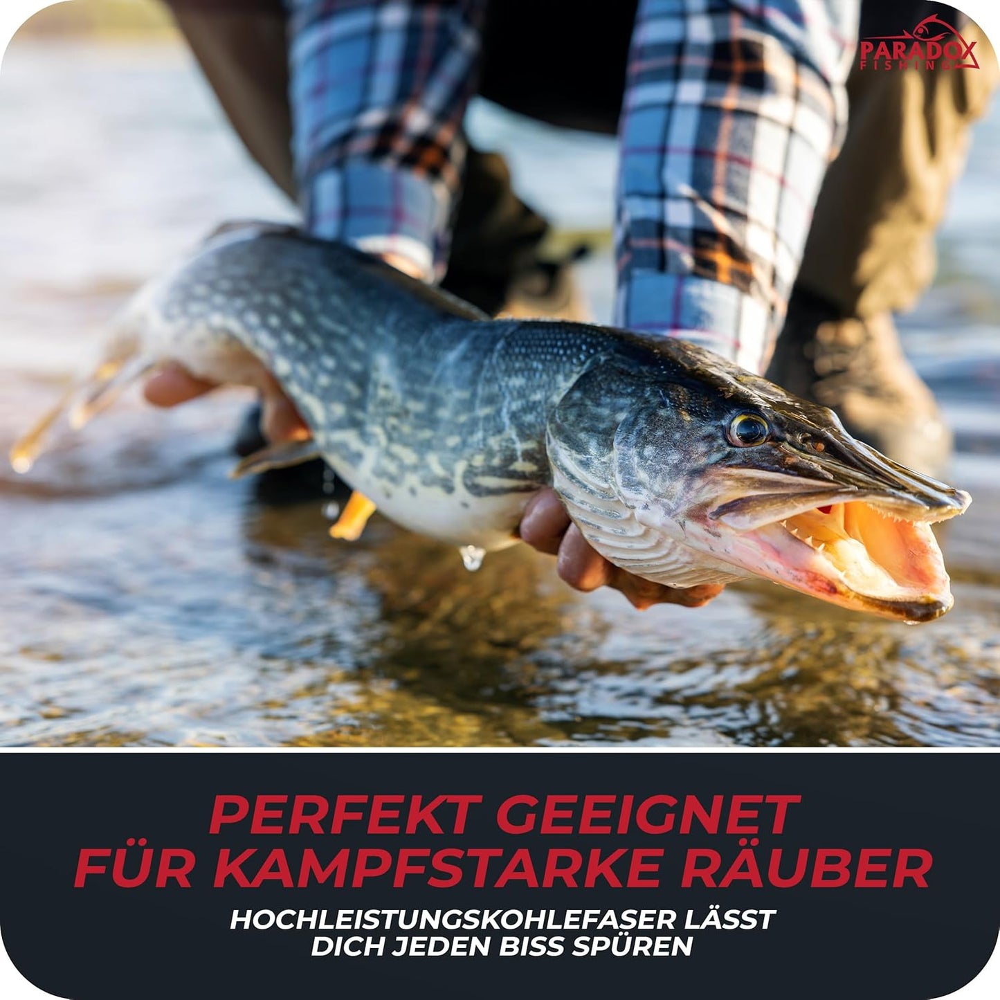 Teleskop-Angelset zum Spinnfischen, 2,1m 10-30g