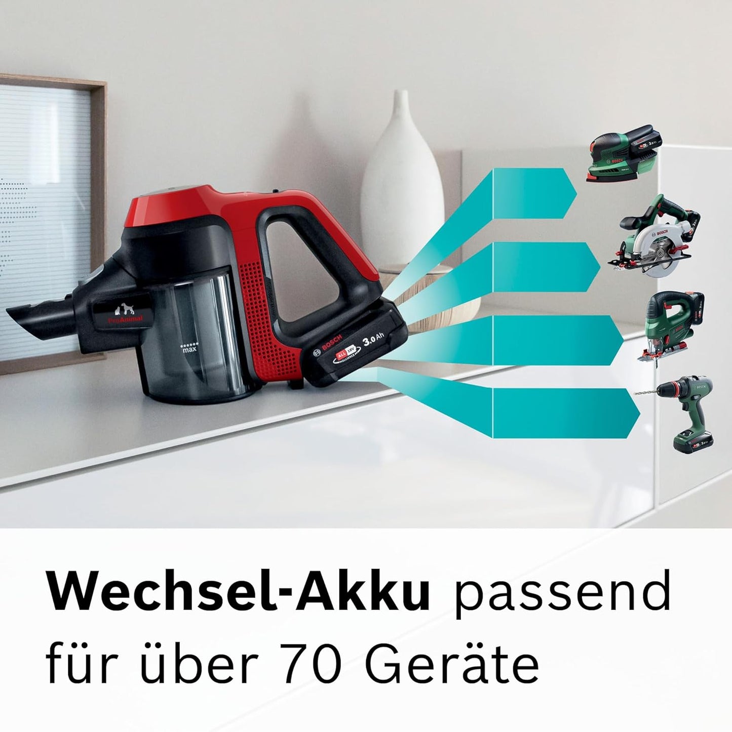 Akku-Staubsauger Unlimited 7 ProAnimal, für Tierbesitzer Tornadrot