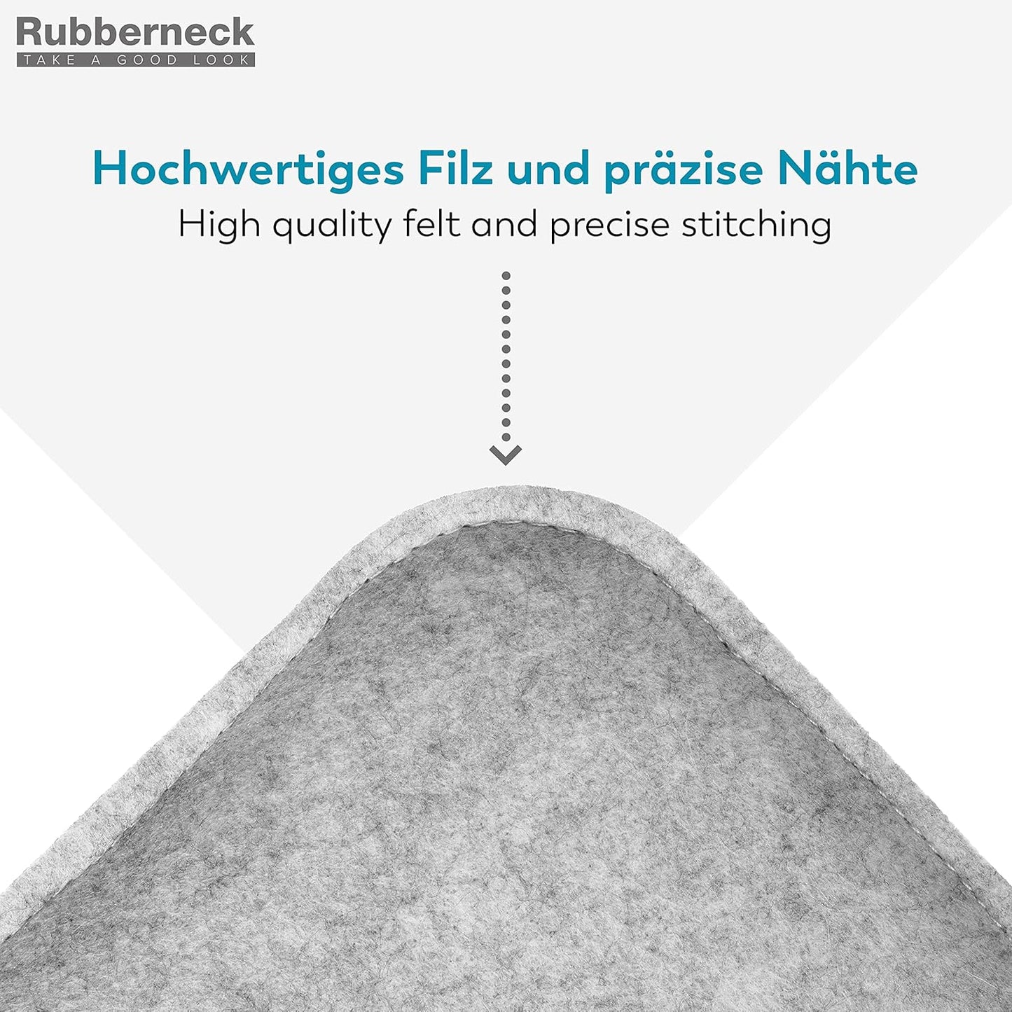 Filz Sitzkissen-Set mit Antirutsch (8 Stück), 8 Stück (1er Pack) Hellgrau
