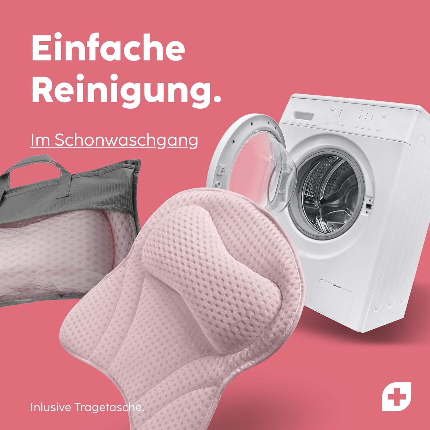 Badewannenkissen mit Saugnäpfen, Rosa