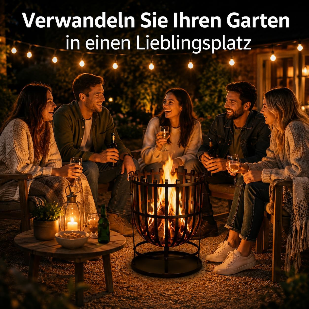 Feuerkorb mit Bodenplatte 55x40 cm