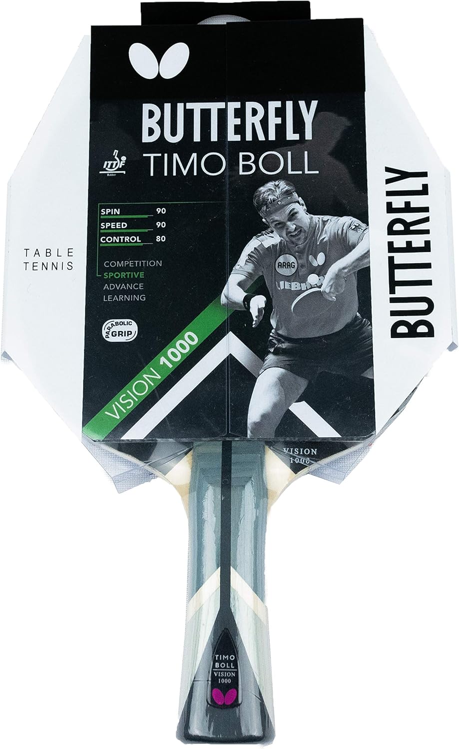 Timo Boll Vision 1000 Tischtennisschläger-Set, Bundle mit Case, Bälle & 1 weiteren Racket