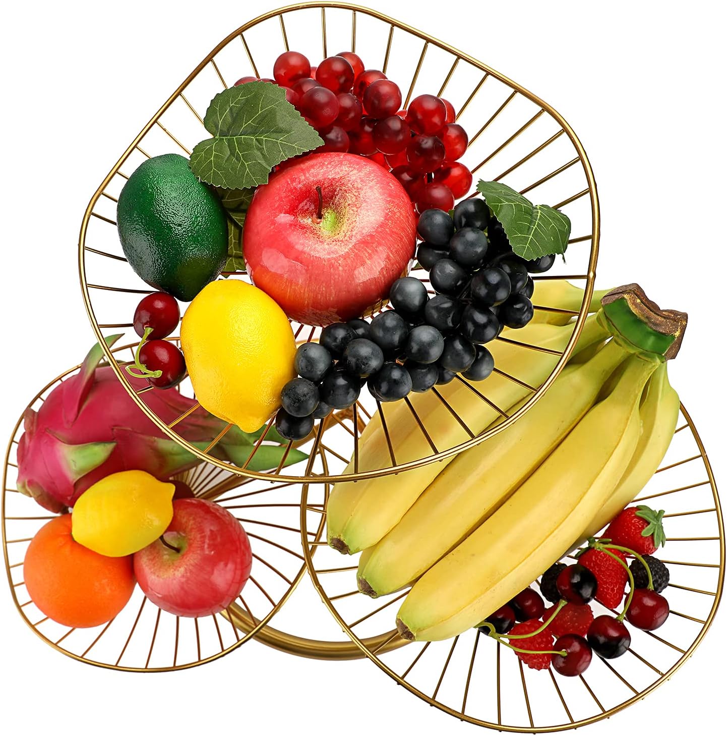Obstschale mit 3 Etagen, Golden