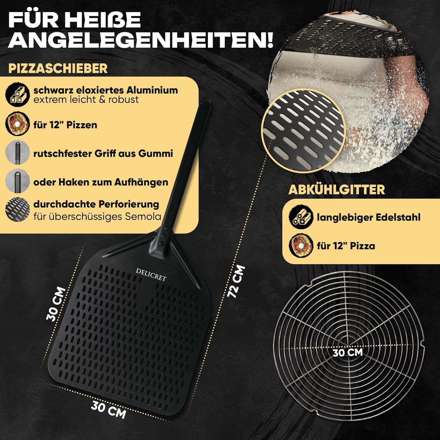 Elektrischer Pizzaofen 12 mit Zubehör & Rezept-Guide, Starter Bundle