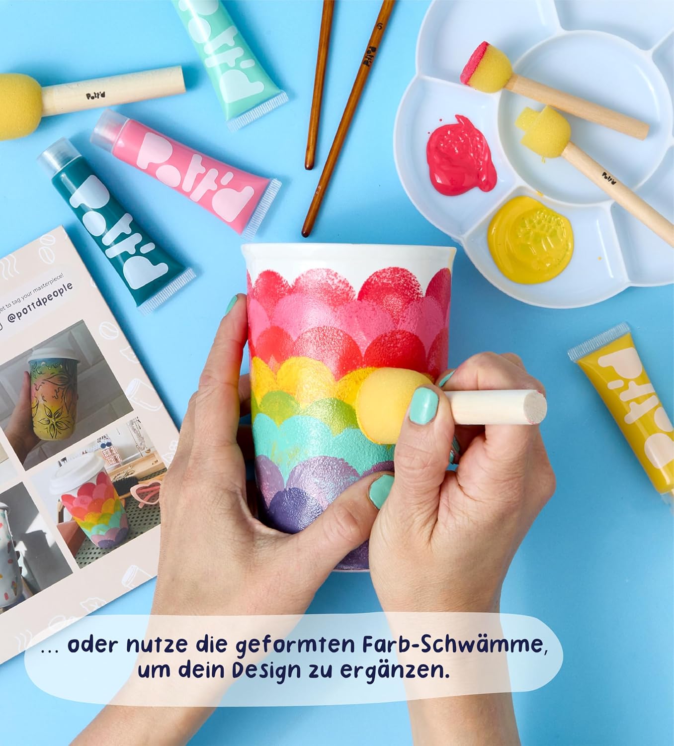 DIY Keramik-Bemalen-Set mit Reisebechern, 2er-Set Reisebecher