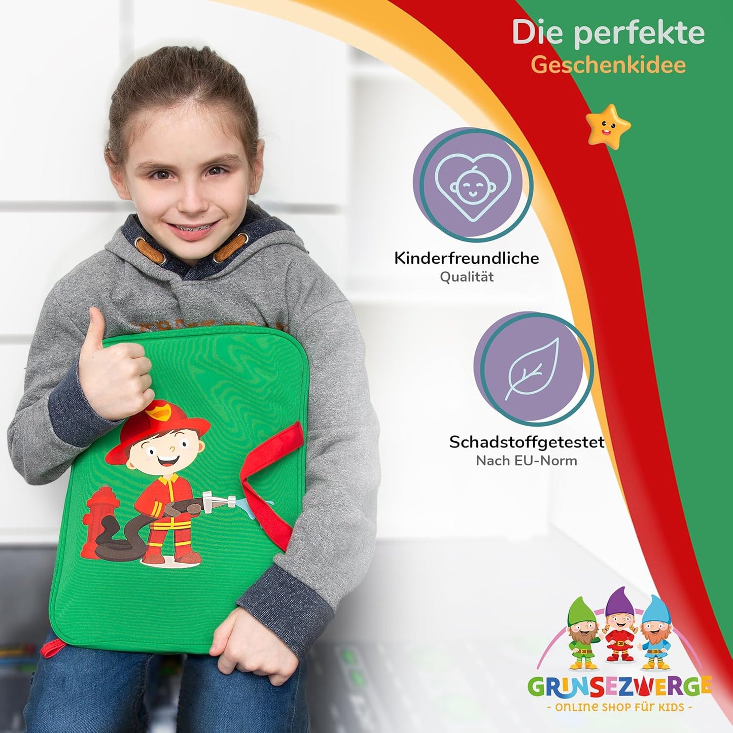 Tasche für Edurino, Tonie & TipToi Zubehör, Felix Feuerwehrmann (Grün)