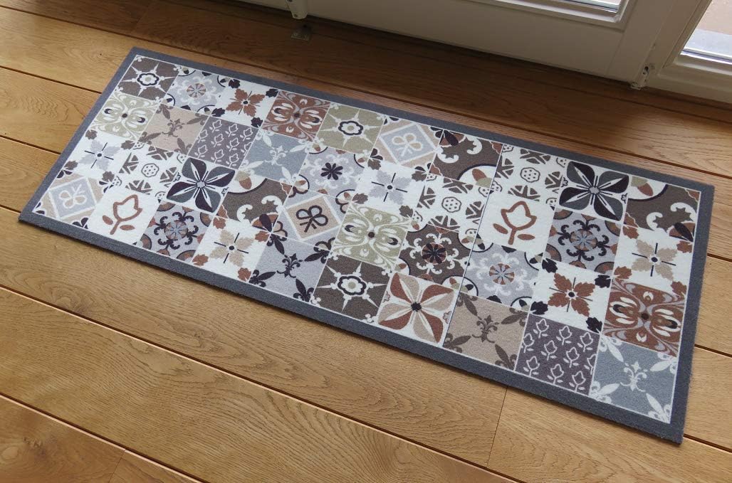 Schmutzfangmatte mit Mosaik-Muster, 45 x 120 cm (Läufer) Mosaik Braun