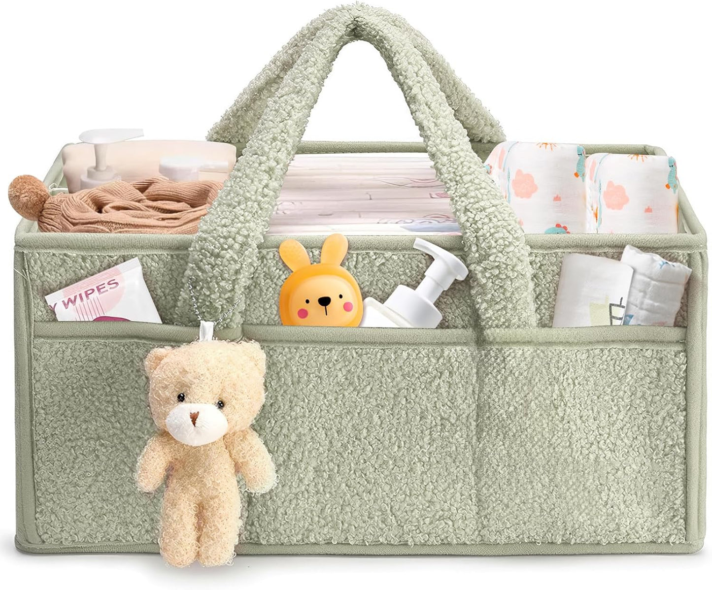 Baby-Windel-Caddy Organizer für Wickeltisch, Grün