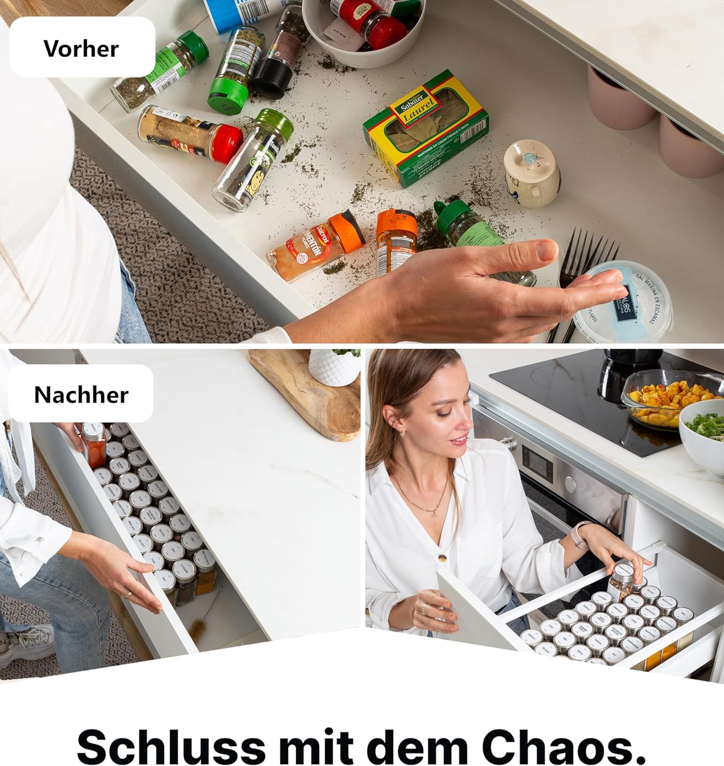 Gewürzgläser-Set mit Schraubkappe, 12er Set - Weiss