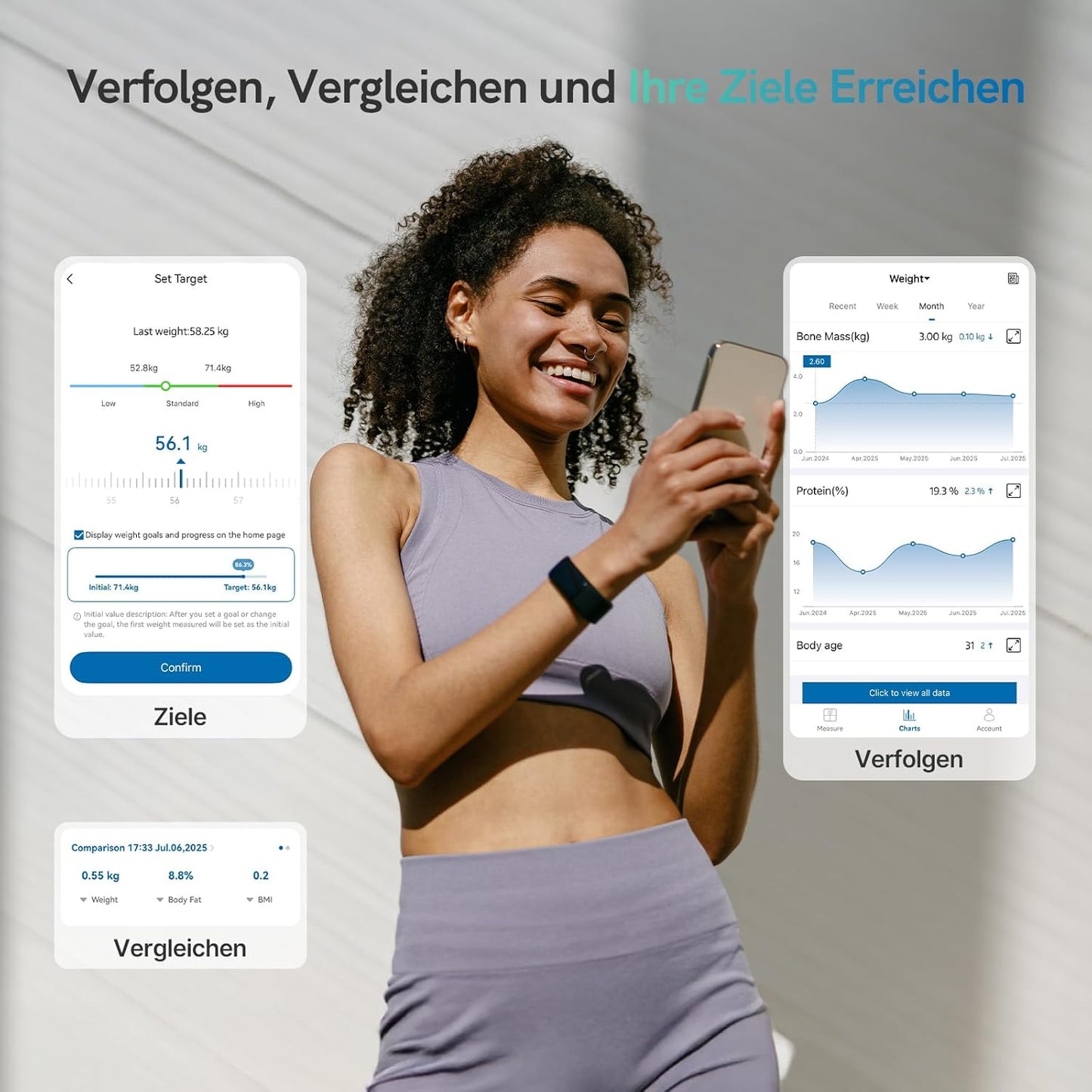 Bluetooth Körperanalysewaage mit 20 Messwerten