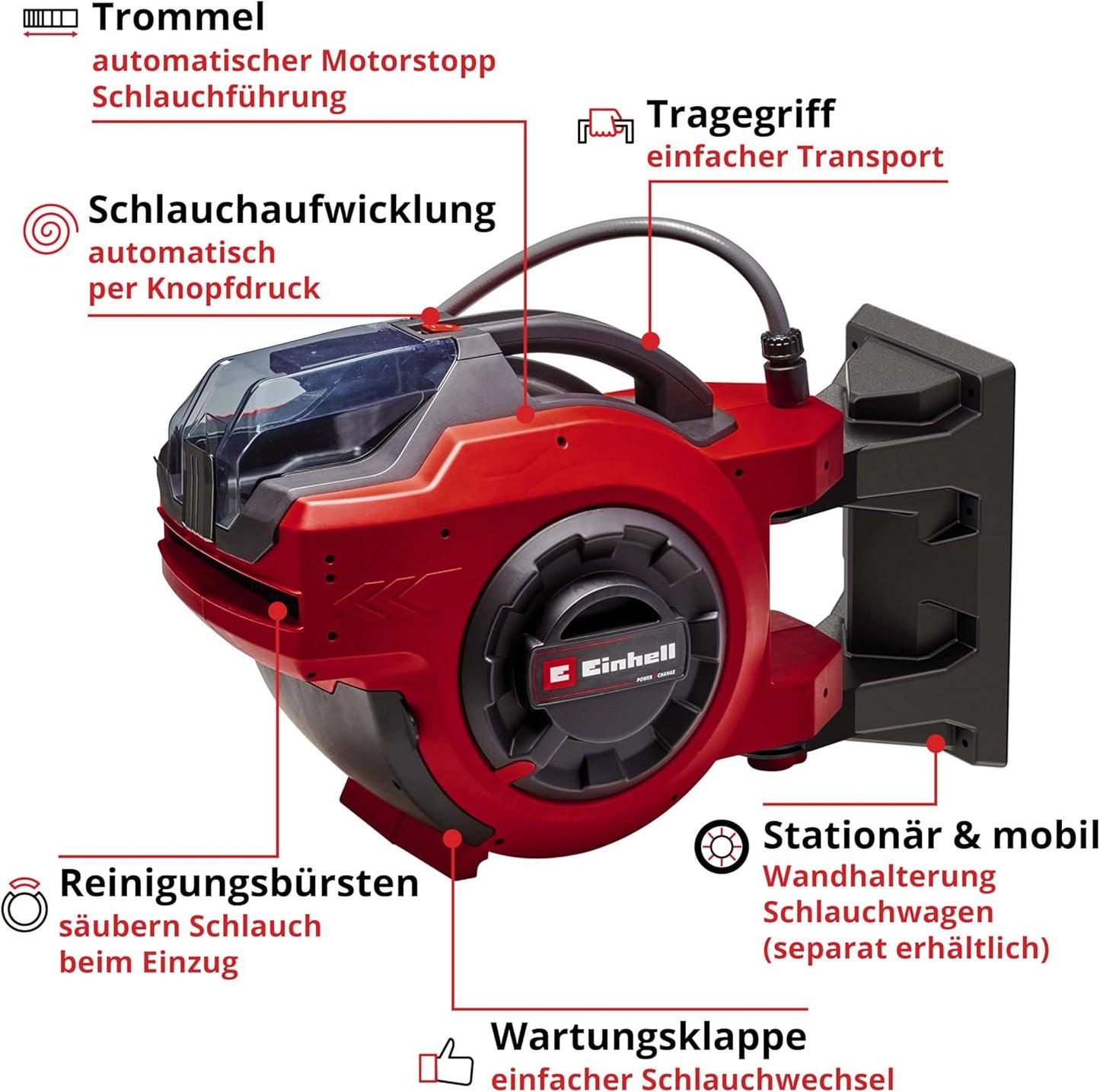 Akku-Schlauchtrommel GE-HR 18/30 WH Li-Solo, ohne Akku, ohne Schlauch ohne Akku und Ladegerät