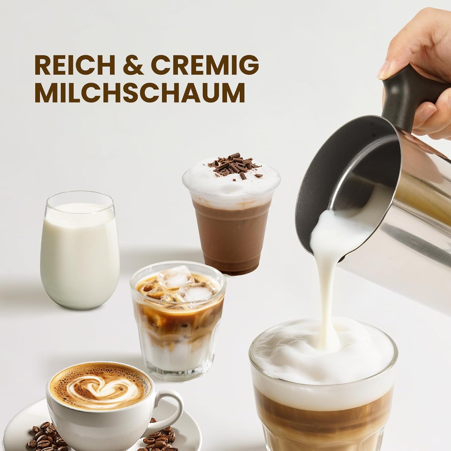 Elektrischer 4-in-1 Milchaufschäumer